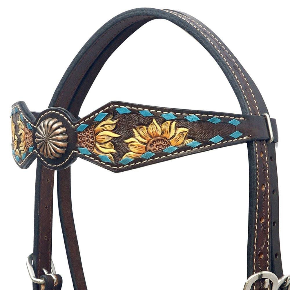 Western Horse Hand Carved Breast Collar Leather