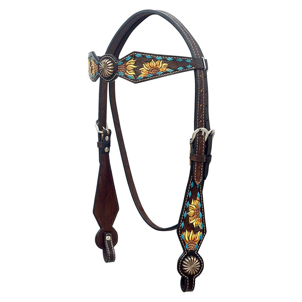 Western Horse Hand Carved Breast Collar Leather