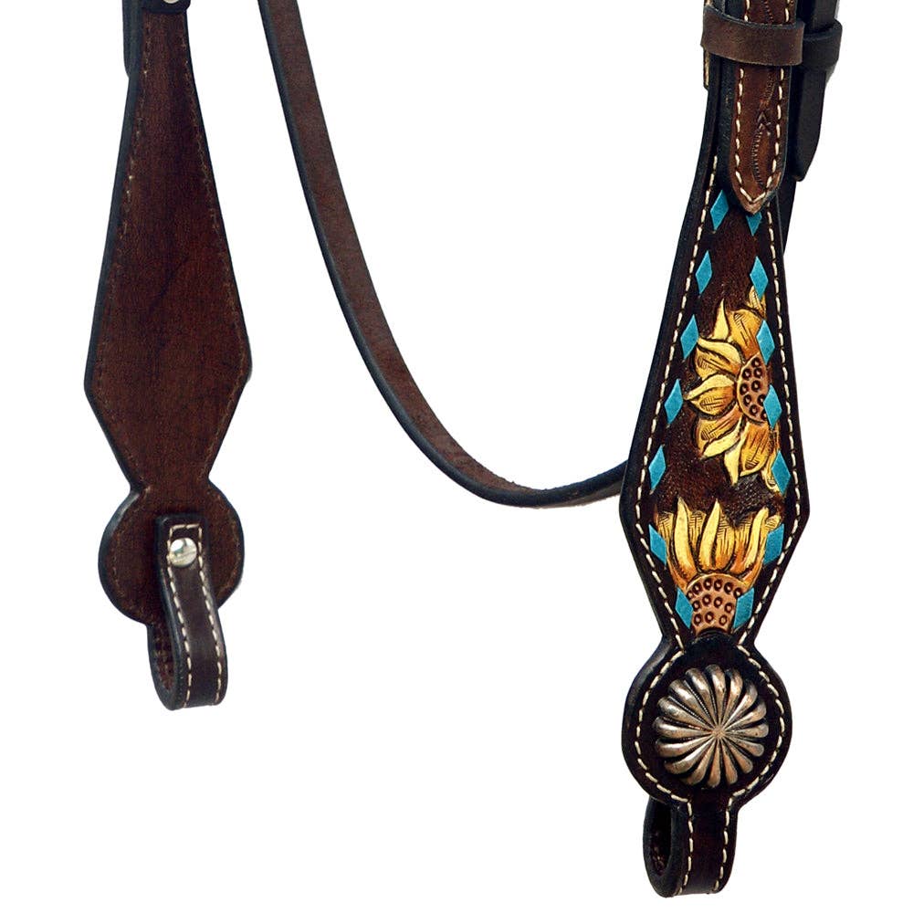 Western Horse Hand Carved Breast Collar Leather